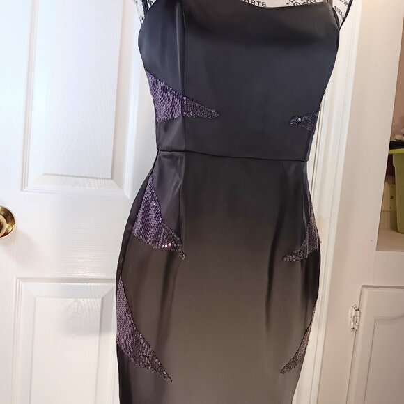 Forever 21 NWOT Black Purple Sequins Cocktail Formal Mini Dress Women's Size M - Picture 5 of 16